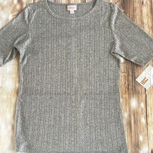 Medium silver shirt sleeve LuLaRoe Gigi